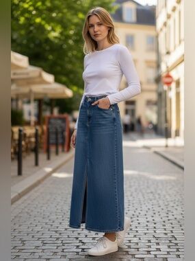 Litz By Uniq Blue Denim Jean Pencil Women's Skirts | NWT